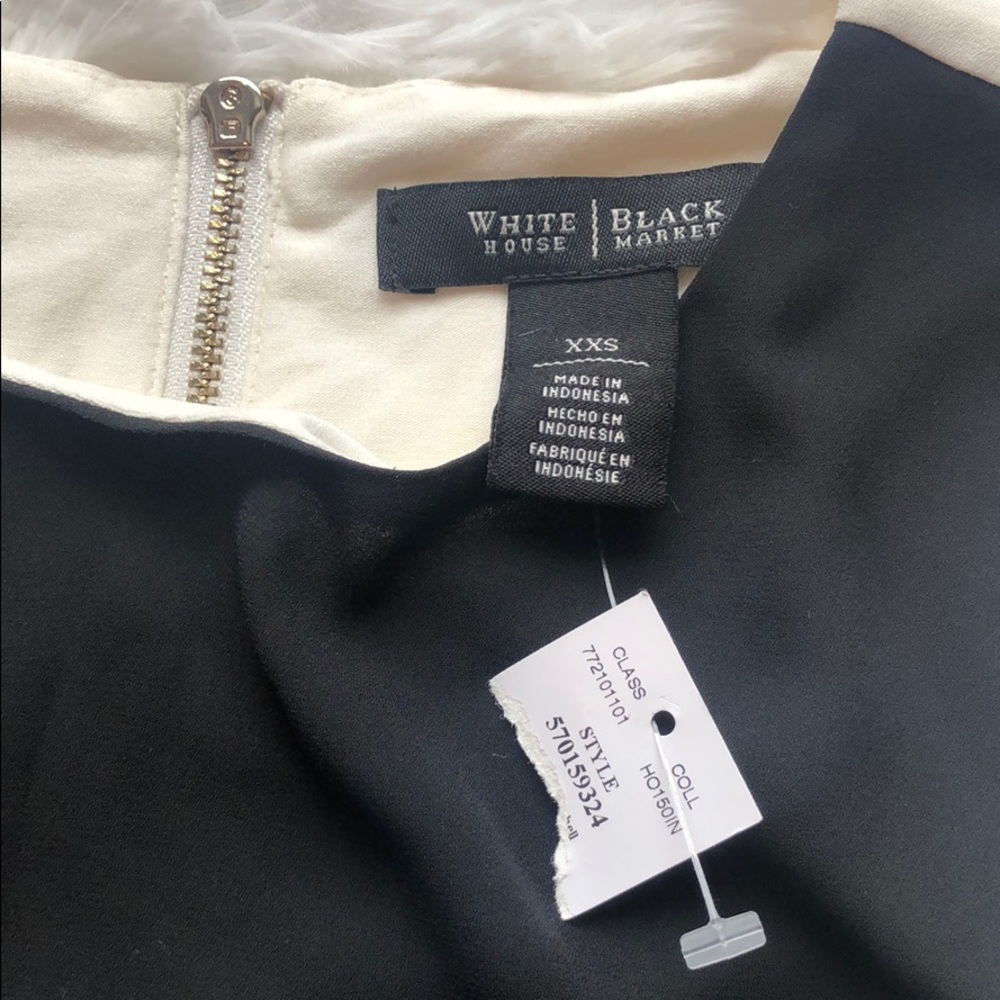 WHBM NWT black/cream Overlay Shell top - Picture 5 of 8